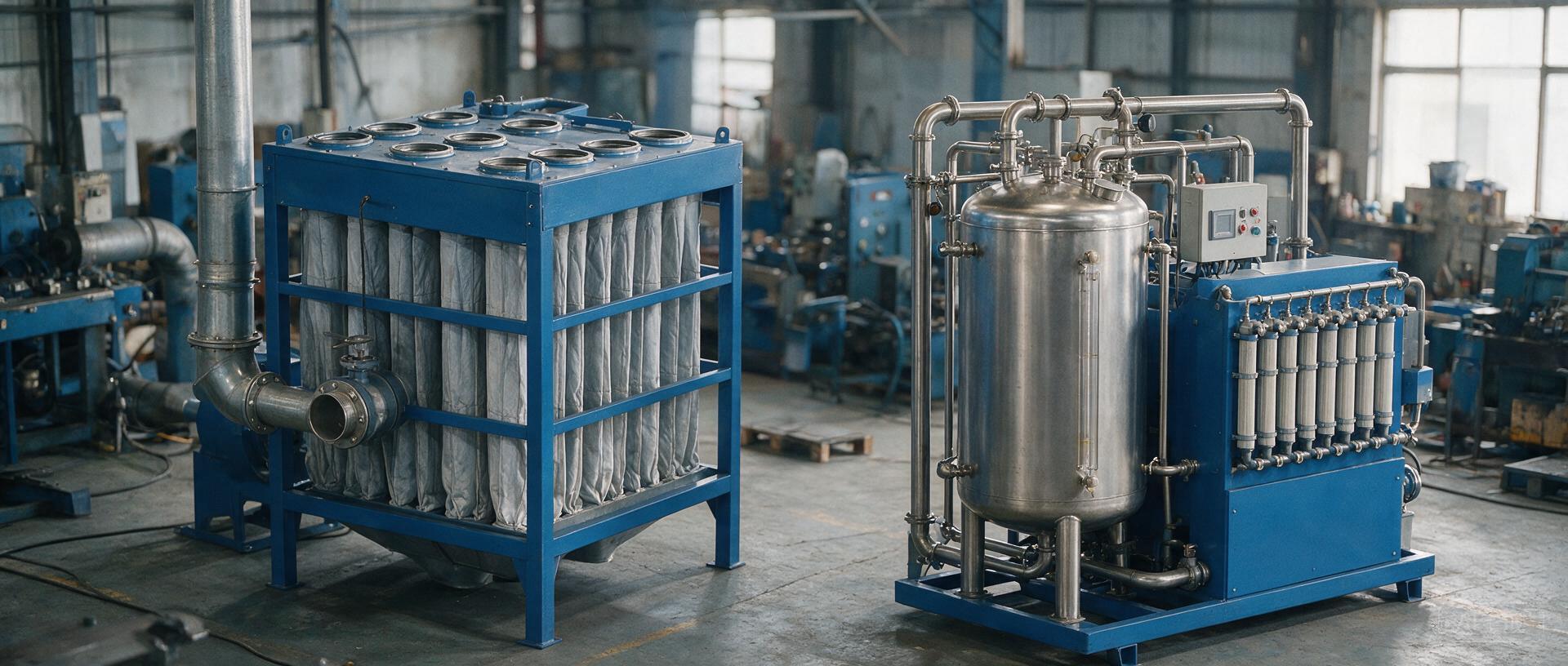 industrial bag filter installed in a dust collection system