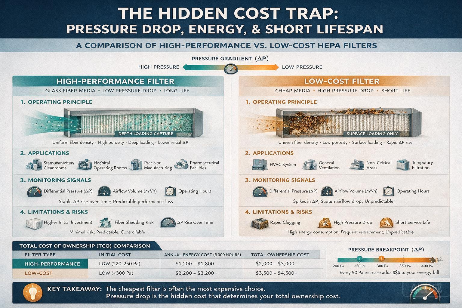 compare: The Hidden Cost Trap: Pressure Drop, Energy, and Short Lifespan: filter roles, operating principles, and monitoring signals